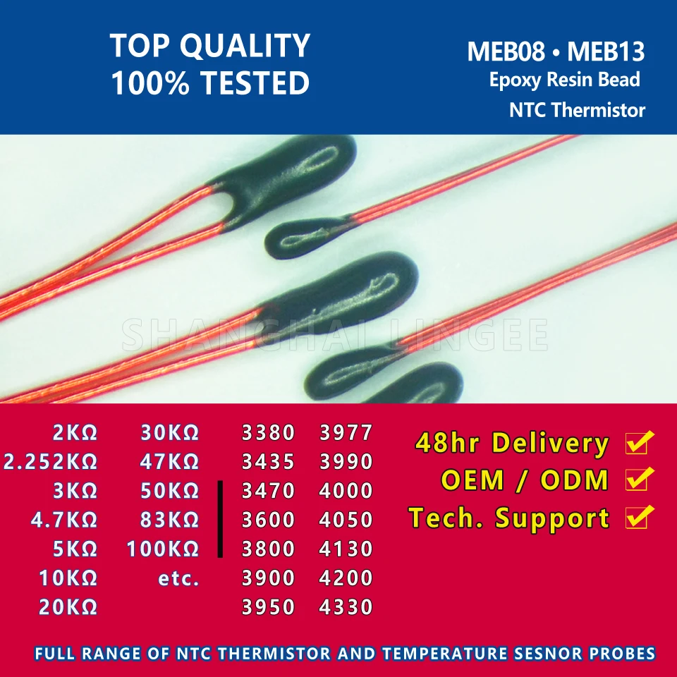 MEB13 3K 3950 3975 Epoksi smolo NTC thermail upor thermistor miniaturne senzor temperature sonde v Šanghaju Lingee