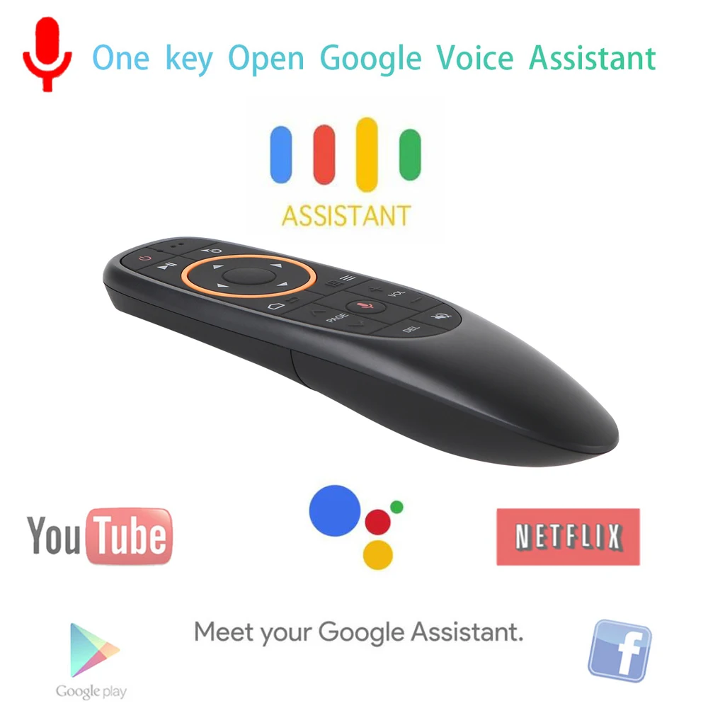 MECOOL G10 Zraka Miško Glasovni Nadzor 2,4 GHz Brezžična Google Mikrofon IR Žiroskop Občutek Daljinski upravljalnik Za Android Smart TV Box