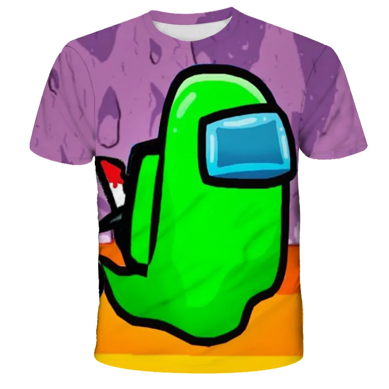 Med Nami Otroci, Igre za Tiskanje Oblačila Teen 3D Smešne majice Otroka Kratek Rokav Obleka Homme Tees Vrhovi Fantje Tshirts Ulične