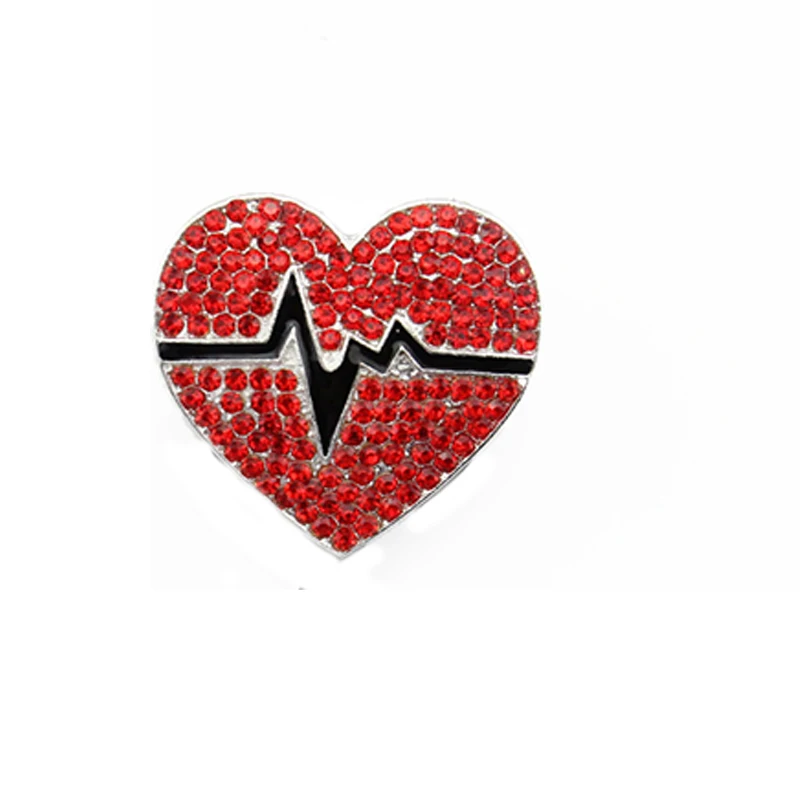 Medicinska Sestra Brizgo Stetoskop Srčkan Srce Oblika Ravno Gumb Nazaj