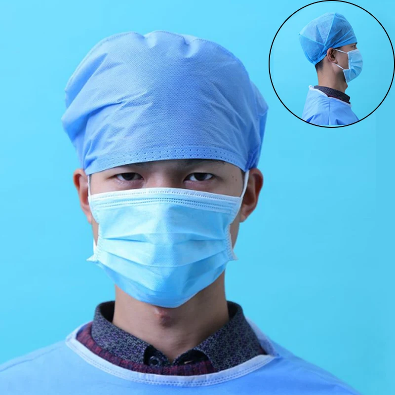 Medicinske Kirurško Masko Elastična Uho Zanke 3-layer Non-woven Prah Dokaz in Dihanje Usta Maske Moder Čas, uporabite