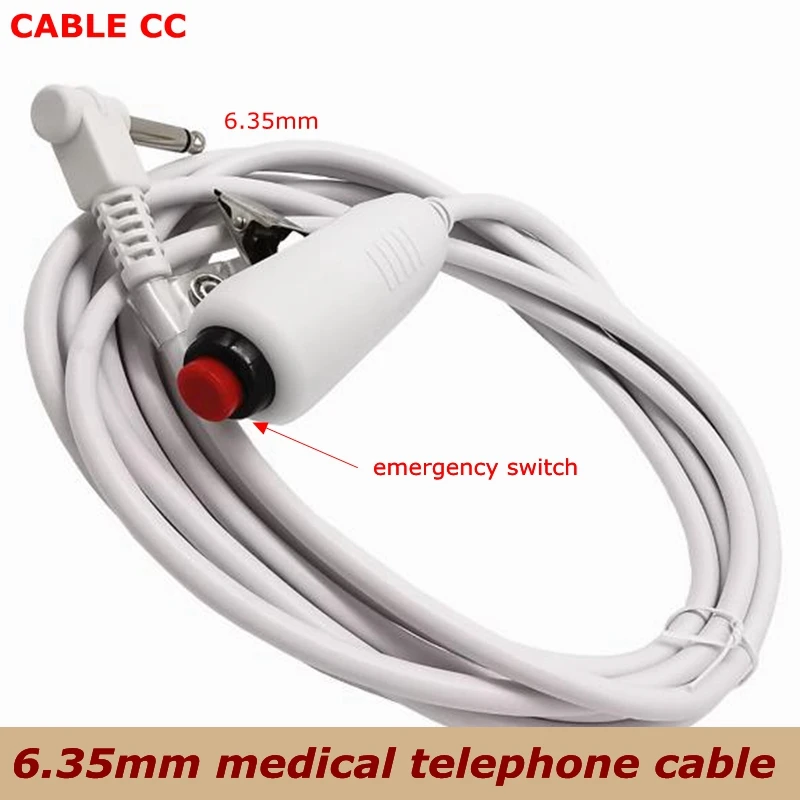 Medicinske sestre gumb za klic 6,35 mm mono gumb skladu kabel kabel medicinska sestra postaja univerzalni zamenjava klic skladu s posteljo posnetek stanja