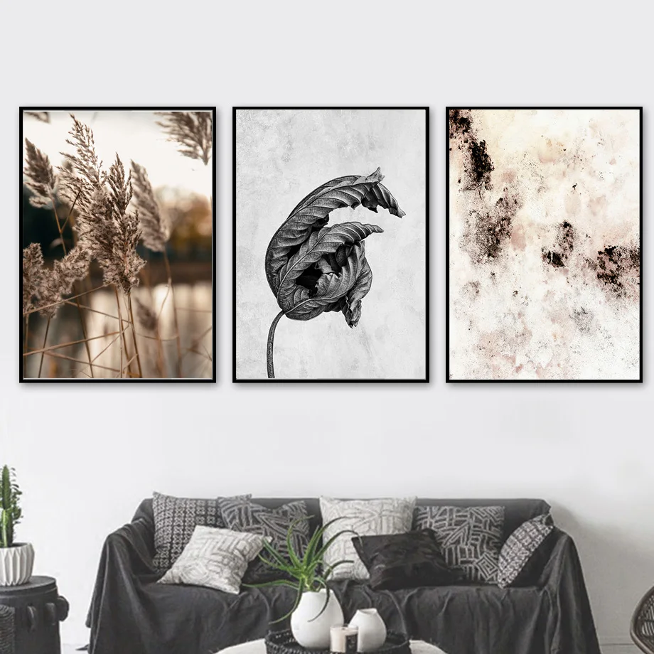 Megla Gozd Reed Listov rastlin goveda Nordijska Plakati In Tiskanje Povzetek Wall Art Platno Slikarstvo Stenske Slike Za Dnevna Soba Dekor