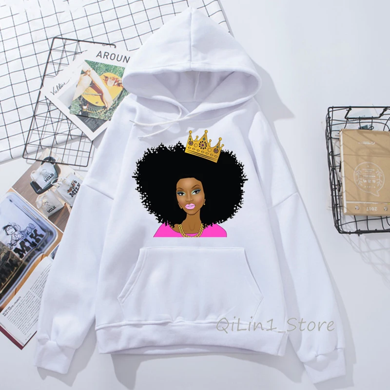 Melanin poppin hoodie modi kawaii Črno Dekle Tiskanja ženska majica hip hop rock hoodies ženske ulične hoody oblači