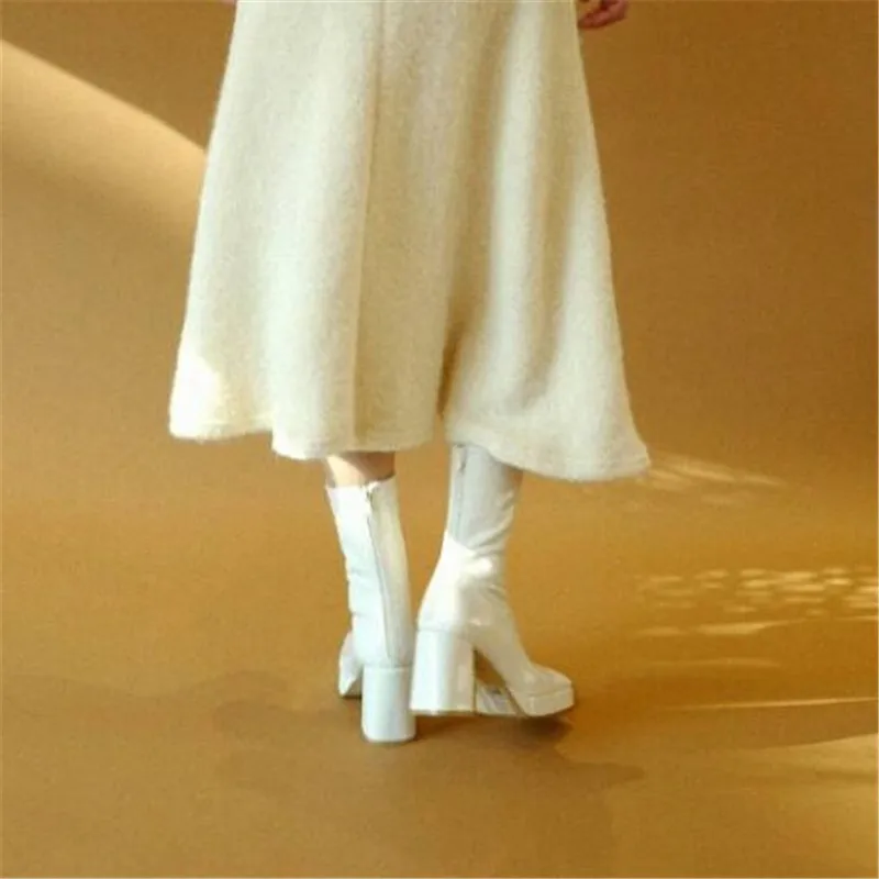 MEMUNIA 2020 nov modni visoke pete platforma čevlji ženske škornji zip jeseni, pozimi kvadratni toe priložnostne stranka cevlji ženske