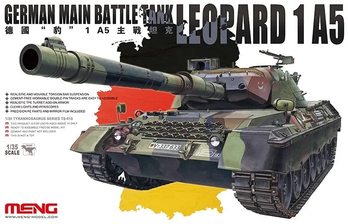 Meng TS-015 Model 1/35 nemški MBT Leopard 1A5 NOVI Modeli Armour