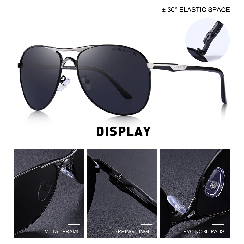 MERRYS DESIGN Moških Klasičnih Polarizirana sončna Očala Moških Pilotni sončna Očala Za Vožnjo Luksuzni Odtenki UV400 S8712N