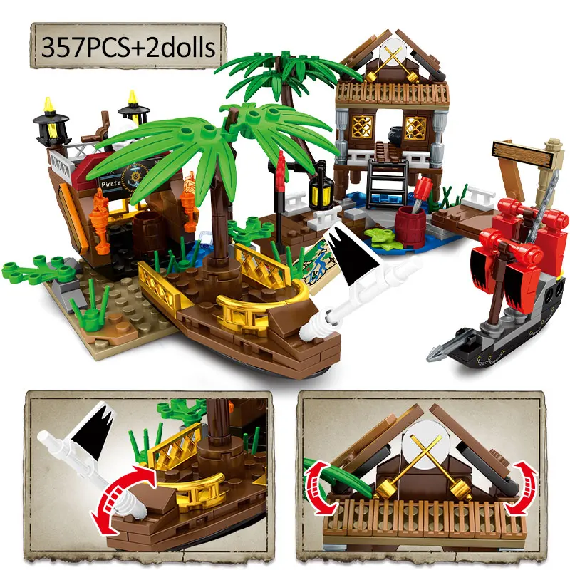Mesto Stvarnika, Pirati s Karibov Model Opeke Piratske Ladje Zaklad gradniki Številke Igrače Za Otroke