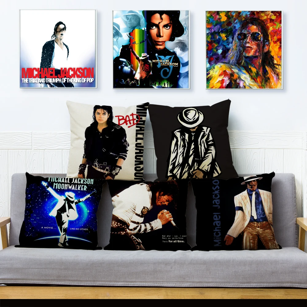 Michael Jackson Vrgel Blazino Kritje 45*45 cm Tekstilne zapnite Perilo Vzglavnik Avtomobila Kavč Doma Dekor Super Star Blazine Primerih