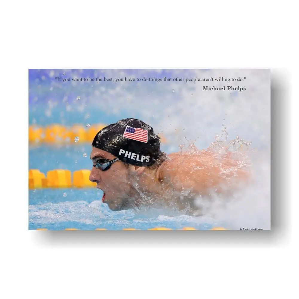 Michael Phelps je na Olimpijskih Junak Plavanje (Tiskanje Fotografij za Plakat 24x36 palčni Svile plakat