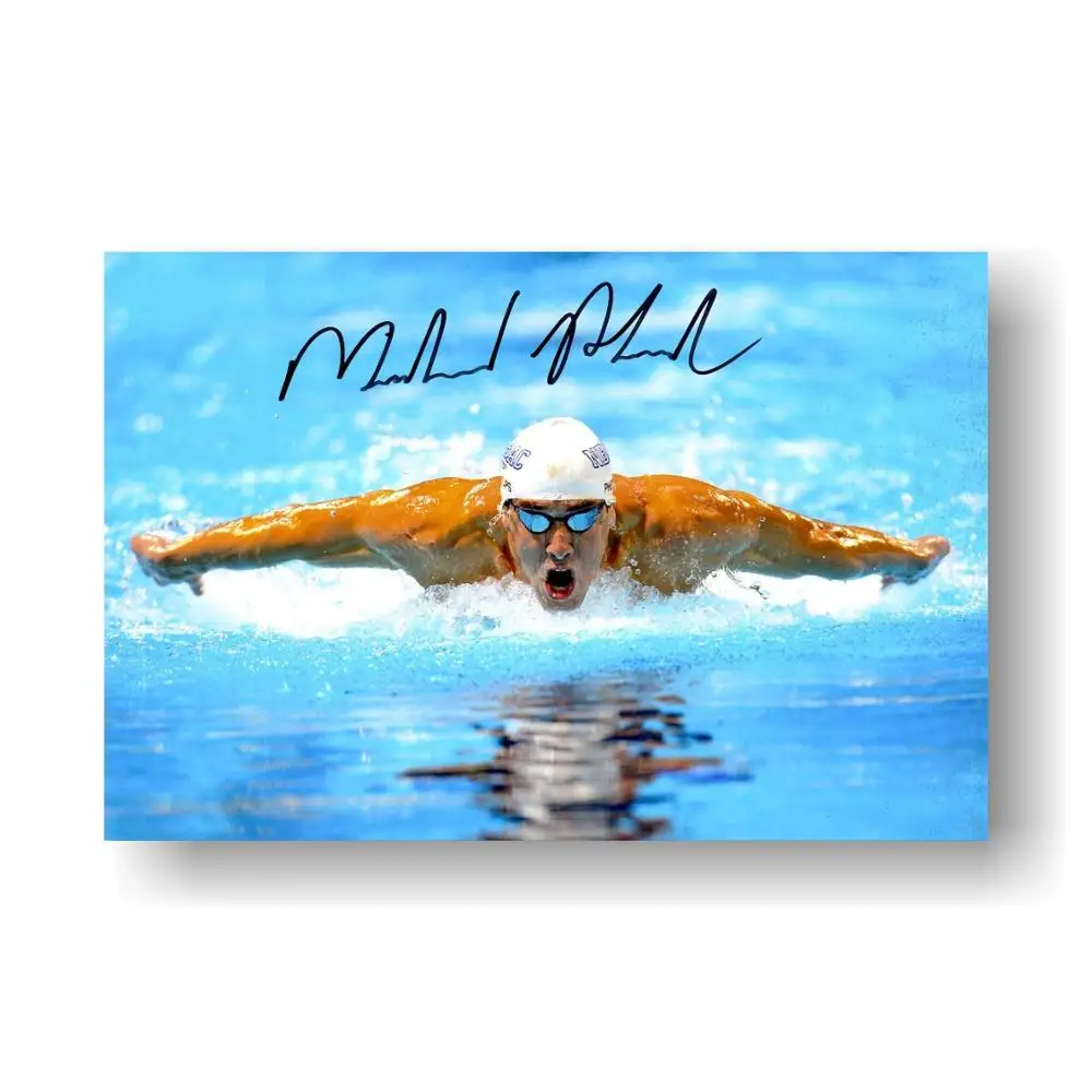 Michael Phelps je na Olimpijskih Junak Plavanje (Tiskanje Fotografij za Plakat 24x36 palčni Svile plakat