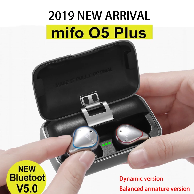 Mifo O5 plus Mini TWS V Uho Slušalke Brezžične Bluetooth Čepkov Nepremočljiva Šport HiFi Bas Stereo Zmanjšanje Hrupa Uho brsti