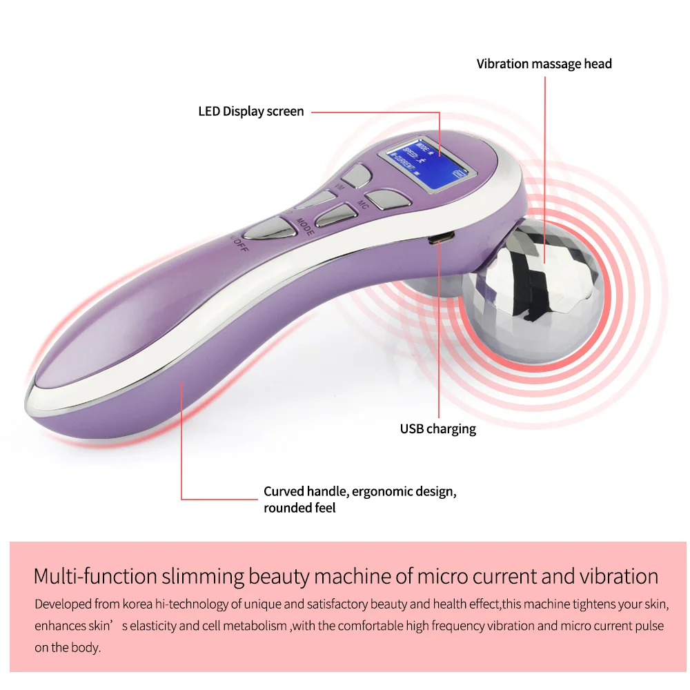 Mikro-trenutne Vibracije 3D Roller 360 Zavrtite Celotno Telo, Massager Anti Celulit Obraz, Kože, Lifting Privijte Gubam Odstranjevalec Orodja
