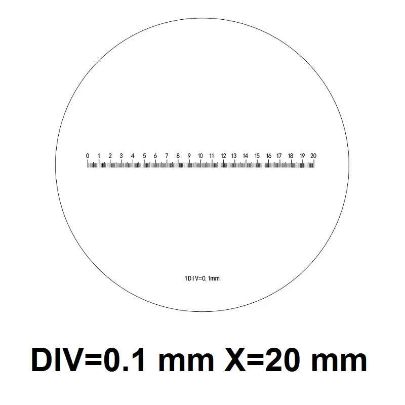 Mikrometer Premera 26 mm Kalibracija Obsega Ploščo Optičnega Bralnika Križ Vladar Neto Reticle Navpično Črto Vodoravno Ravnilo Mikroskop