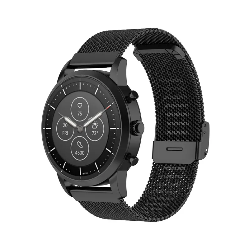 Milanese Watchband za Fosilnih Hibridni Smartwatch HR Hitro Sprostitev Band Mreže iz Nerjavečega Jekla, Trak Manžeta