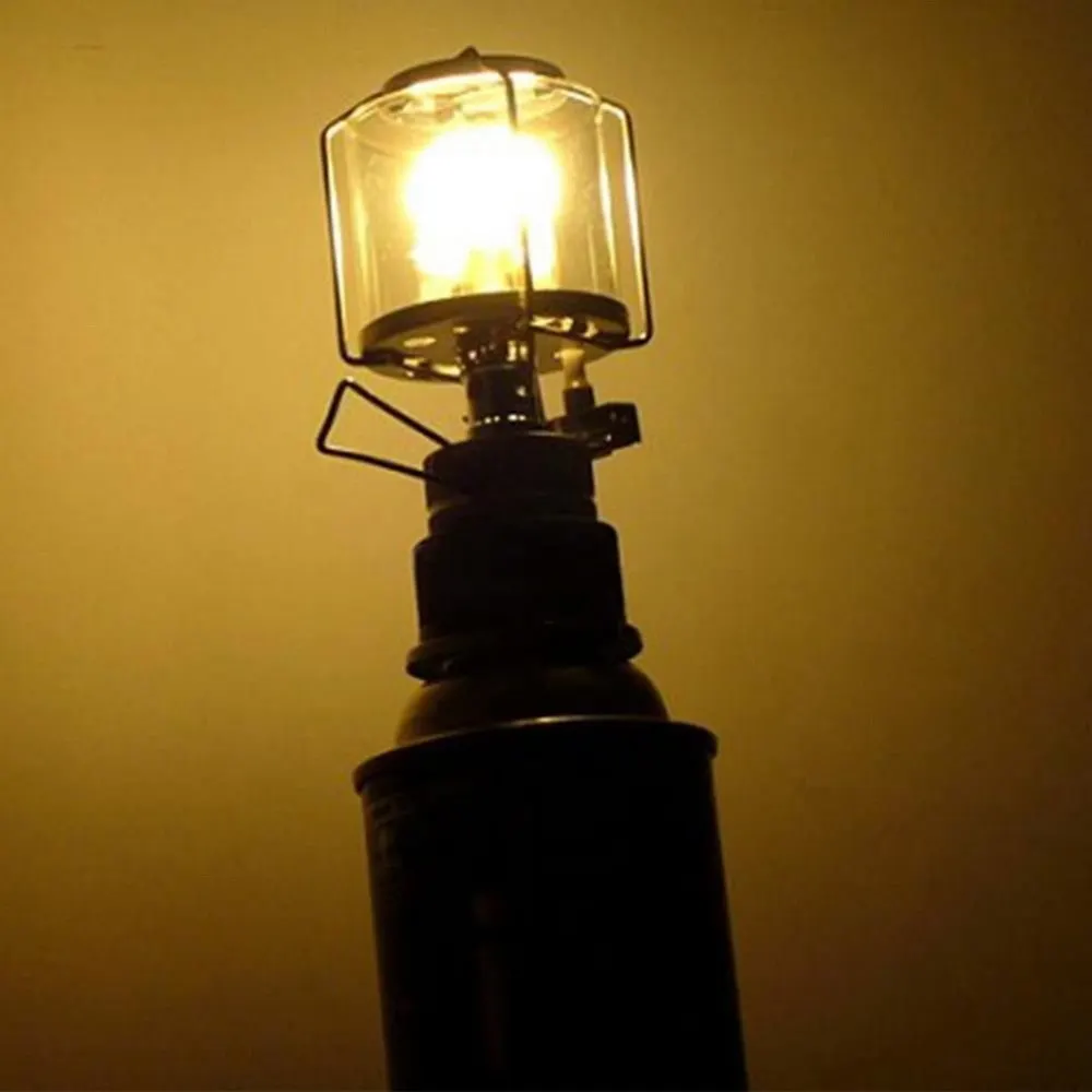 Mini 80LUX Prostem Kampiranje Luč Prenosna Aluminija Plina Svetloba Šotor Svetilko, Baklo, ki Visi Steklene Svetilke Dimnik Butan za Potovanja