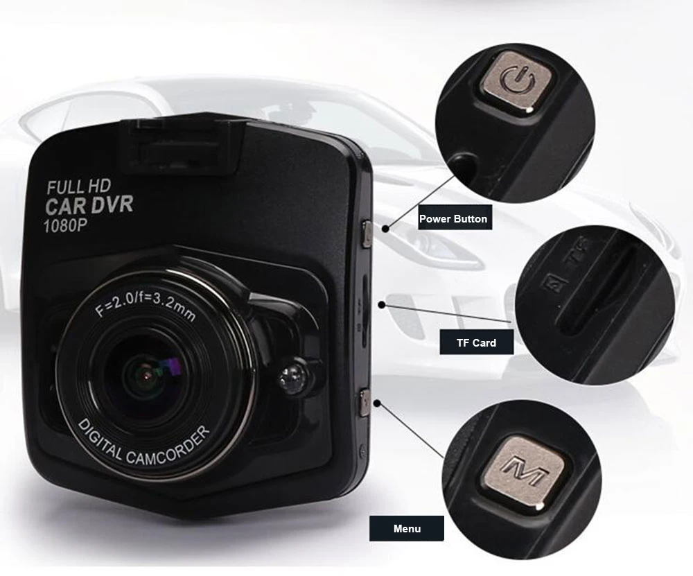 Mini Avto Dvr Kamero za 2,4 palčni Full HD 1080p Diktafon Dashcam Digitalni Video Registrator G-Senzor Visoke kakovosti Dash cam 2017