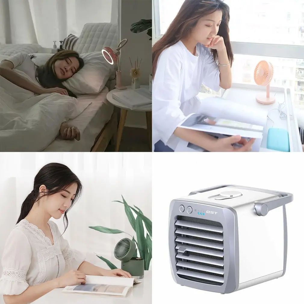 Mini Klimatska Naprava Zračnega Hladilnika Osebni Prostor Zraka Hlajenje Usb Za Polnjenje Klimatske Naprave Barve Svetlobe Desk Fan