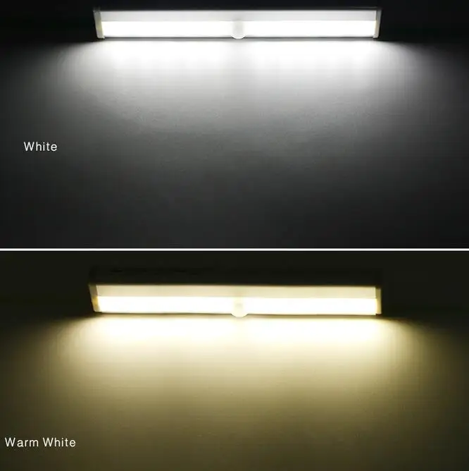 Mini LED Pod Kabinet Svetlobe PIR Senzor Gibanja Lučka 10 Led 190mm razsvetljava za Omaro Omari, Omaro, Kuhinja noč svetlobe