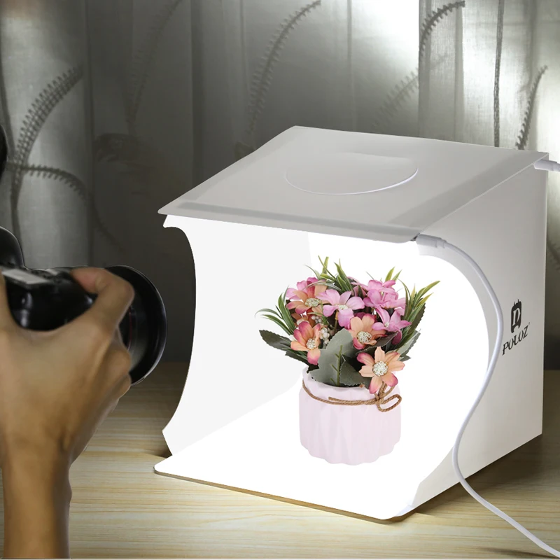 Mini Prenosni Soba, Foto Studio Fotografija Ozadje Zložljiva Polje Svetlobe Šotor Komplet z Mehko Luči LED Trakovi za Digitalne DSLR