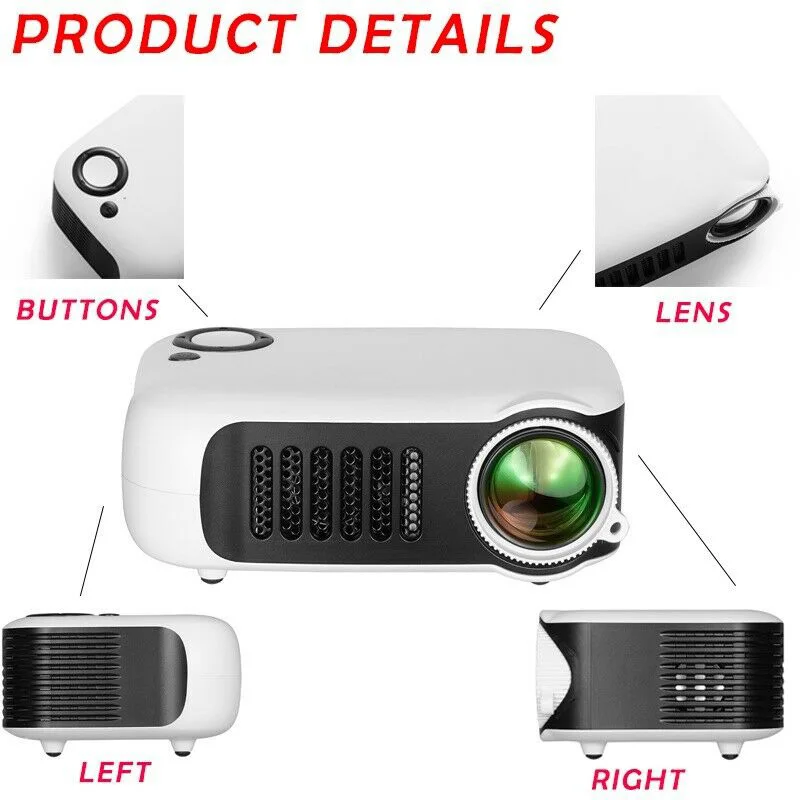 Mini Prenosni Žepni Projektor HD 1080P LCD Film Video Home Theater HDMI USB PUO88