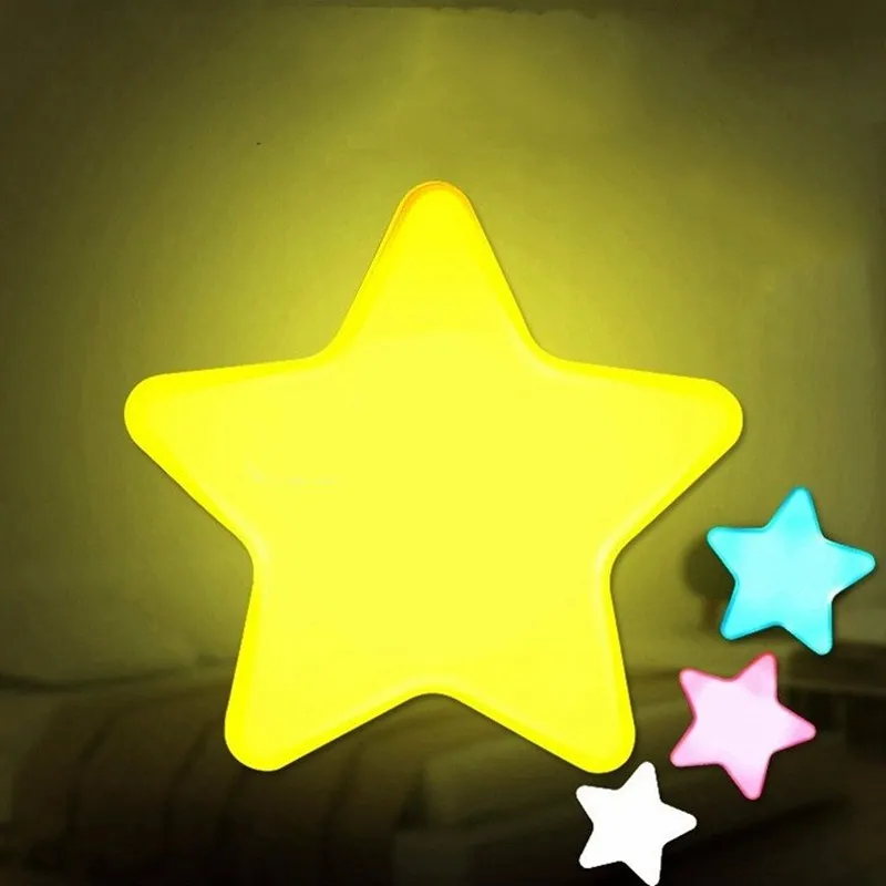 Mini Star LED Nočna Lučka za Temno Noč Svetlobe Senzor za Nadzor Otrok Spalnica Postelji Svetilko z EU/ZDA Plug Otroška Spalna Lučka