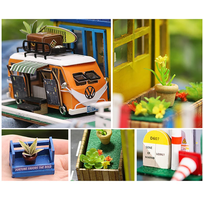 Miniaturne Posode Lutke Za Vgradnjo Diy Lutka Hiša Pohištvo Miniature Lesena Hiša Za Odrasle Božična Darila, Igrače Za Otroke