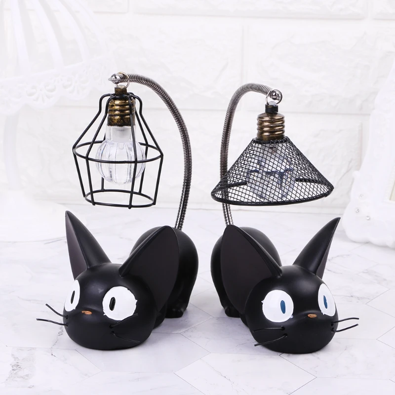 Miniaturni Mačka Noč Svetlobe Smolo Obrti Tabela Dekoracijo Okras Doma Dodatki