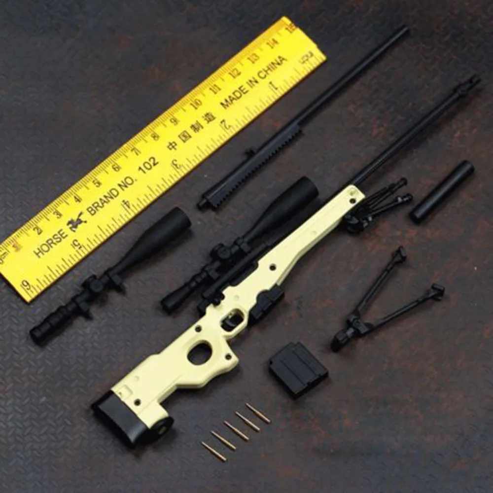 Minitoys 1/6rh Obsega Orožje Pištolo Model Pribor AWML96A1 PM Ostrostrelec Puška Pesek Barva Pištolo Igrača Fit 12