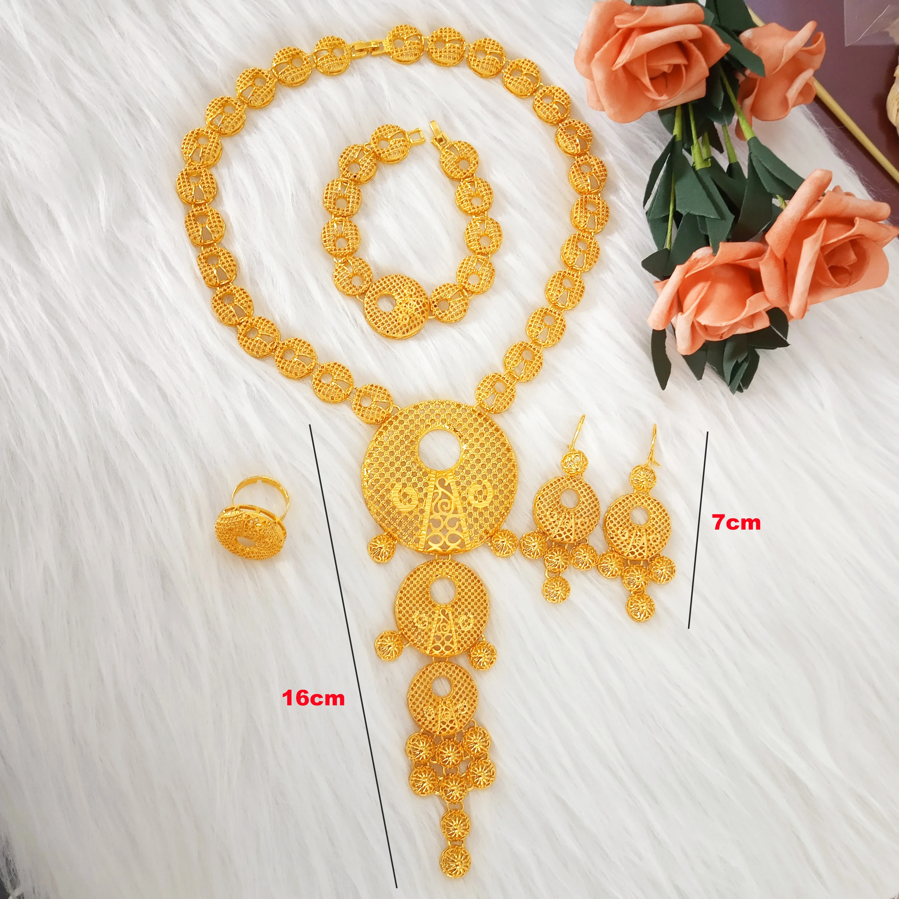 Mirafeel Novi Indijski Nakit Sklopov zlata barva Poročne Poroko Veliki Kristalni Dubaj Zlato Nakit Kompleti za Ženske, Ogrlica, Uhani