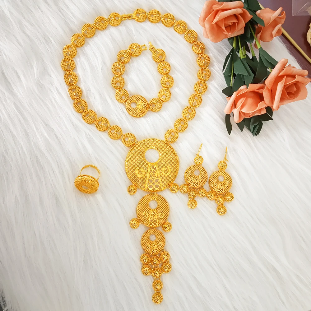 Mirafeel Novi Indijski Nakit Sklopov zlata barva Poročne Poroko Veliki Kristalni Dubaj Zlato Nakit Kompleti za Ženske, Ogrlica, Uhani