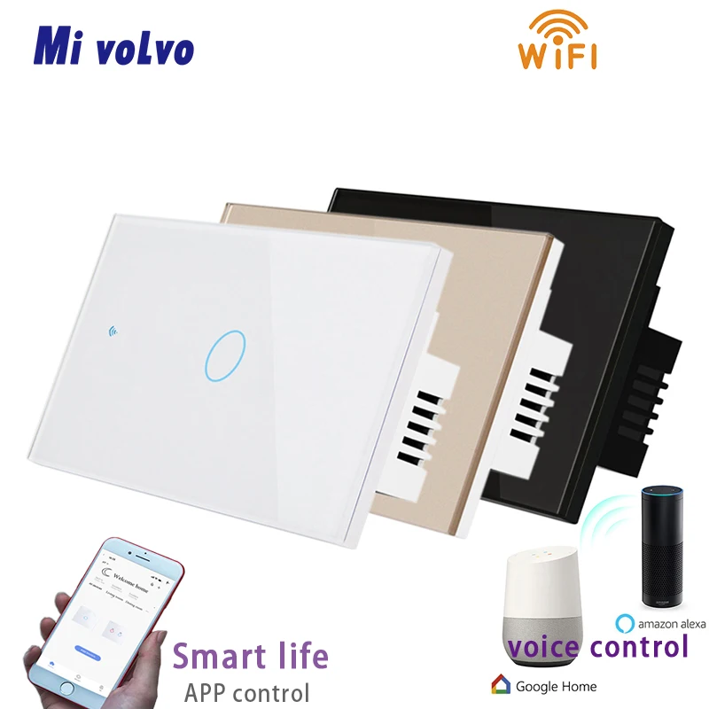 Mivolvo WIFI smart touch stikalo APP remote control eno linijo nadzor NAS standard 1/2 / 3gang stenske nalepke stikala za luč