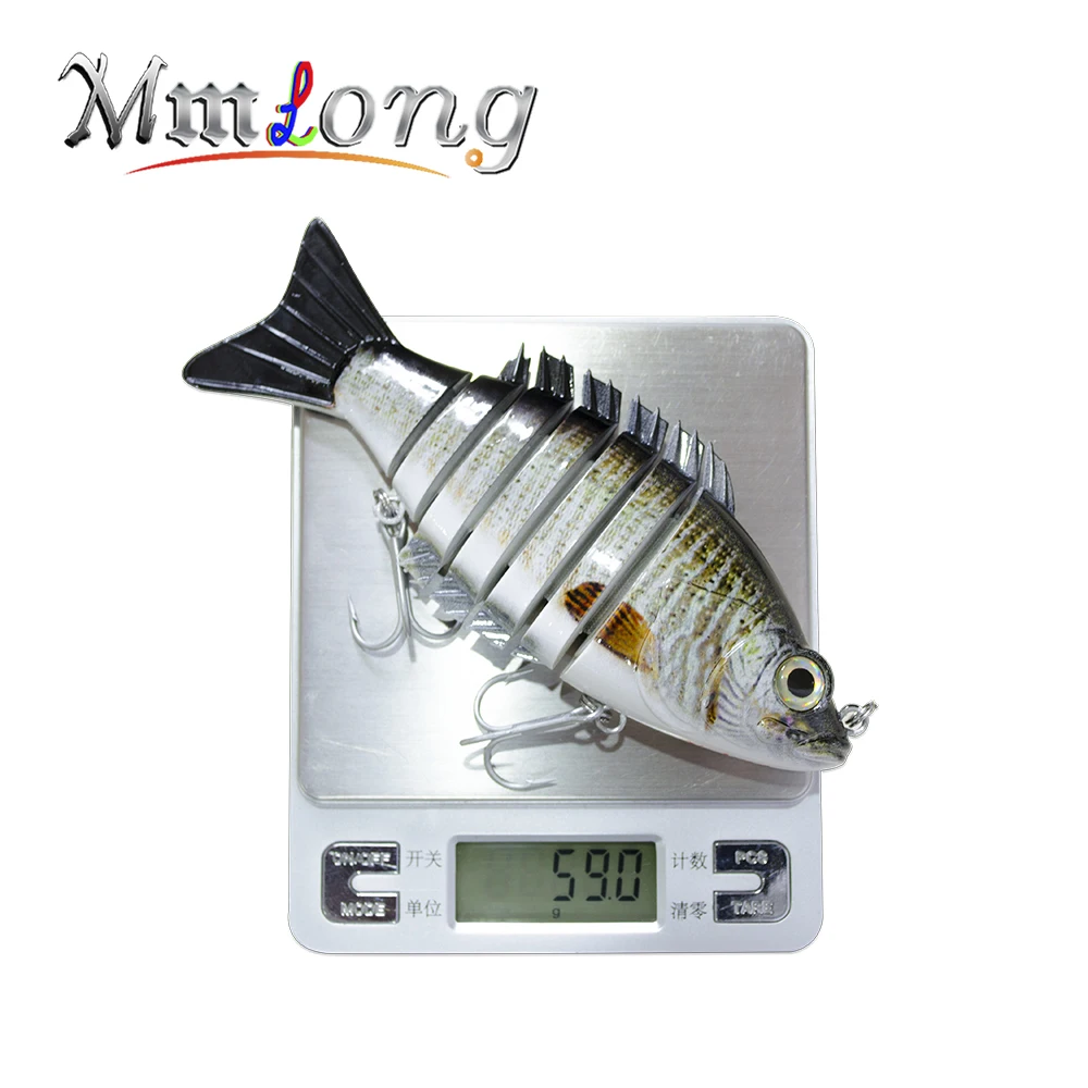 Mmlong 15 cm Multi Spojen Fishing Lure 7 Segment Umetno Swimbait 59 g Veren Crankbait Počasno Potopu Težko Vabe Reševanje ML08B