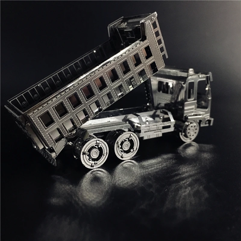 MMZ MODEL NANYUAN 3D Kovinski puzzle Self-Dump Truck Inženiring vozila Sestavljanje Modela DIY 3D Laser Cut Model puzzle igrača za odrasle