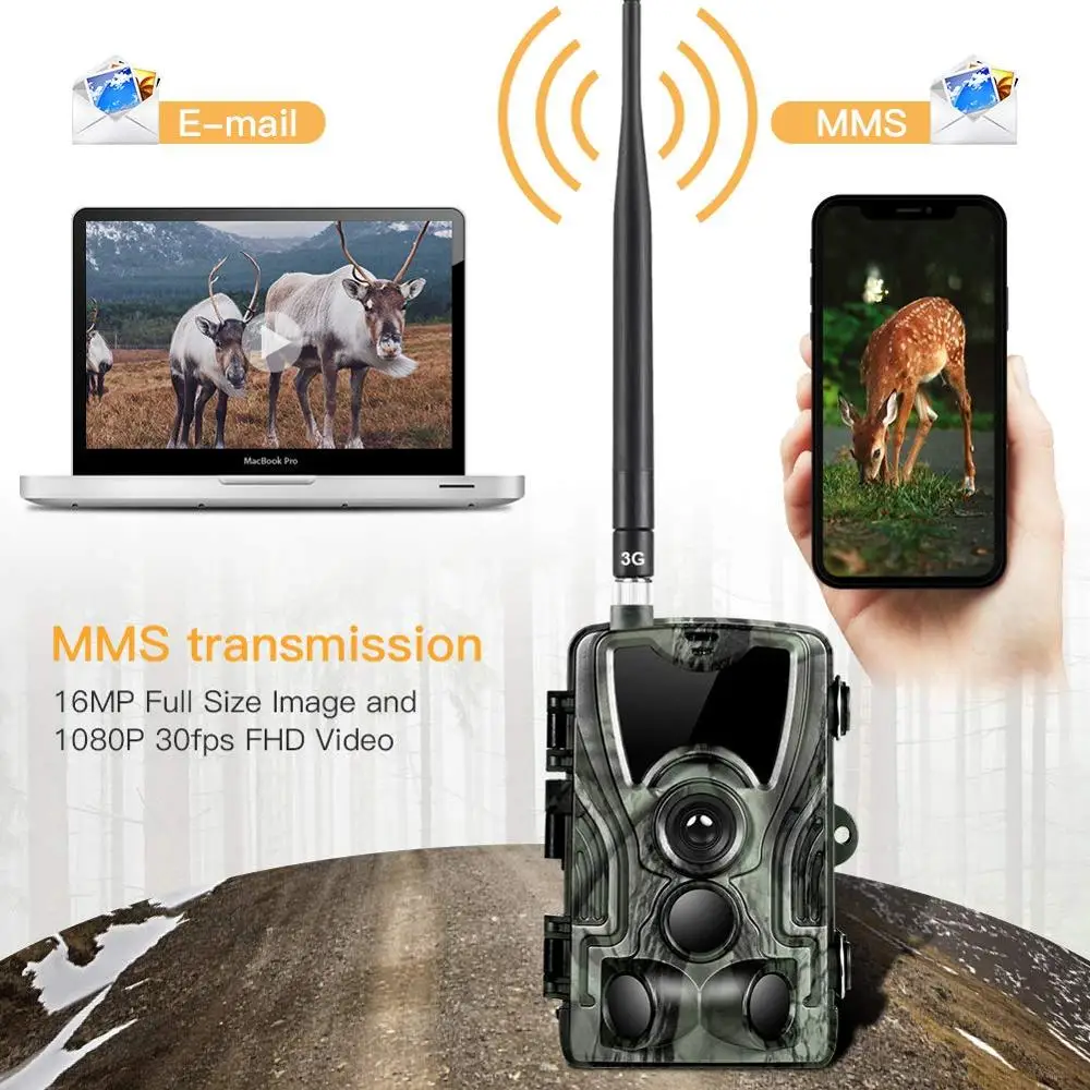 Mobilni Lovske Kamere 2G MMS SMS GSM 20MP 1080P Ir Brezžična Nočno opazovanje divjih živali Lovske Kamere HC801M