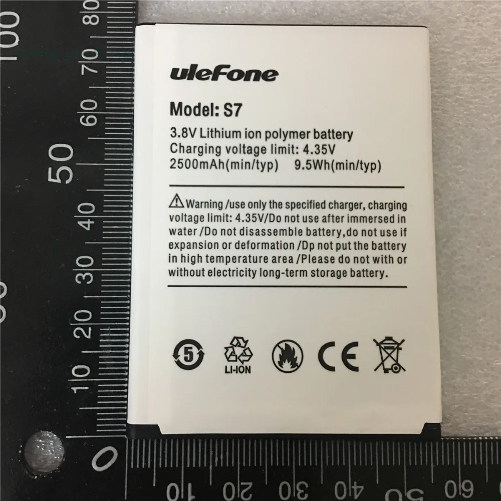 Mobilni telefon baterija Ulefone S7 2500mAh baterije Original baterija 5.0 cm Dolg čas pripravljenosti ulefone