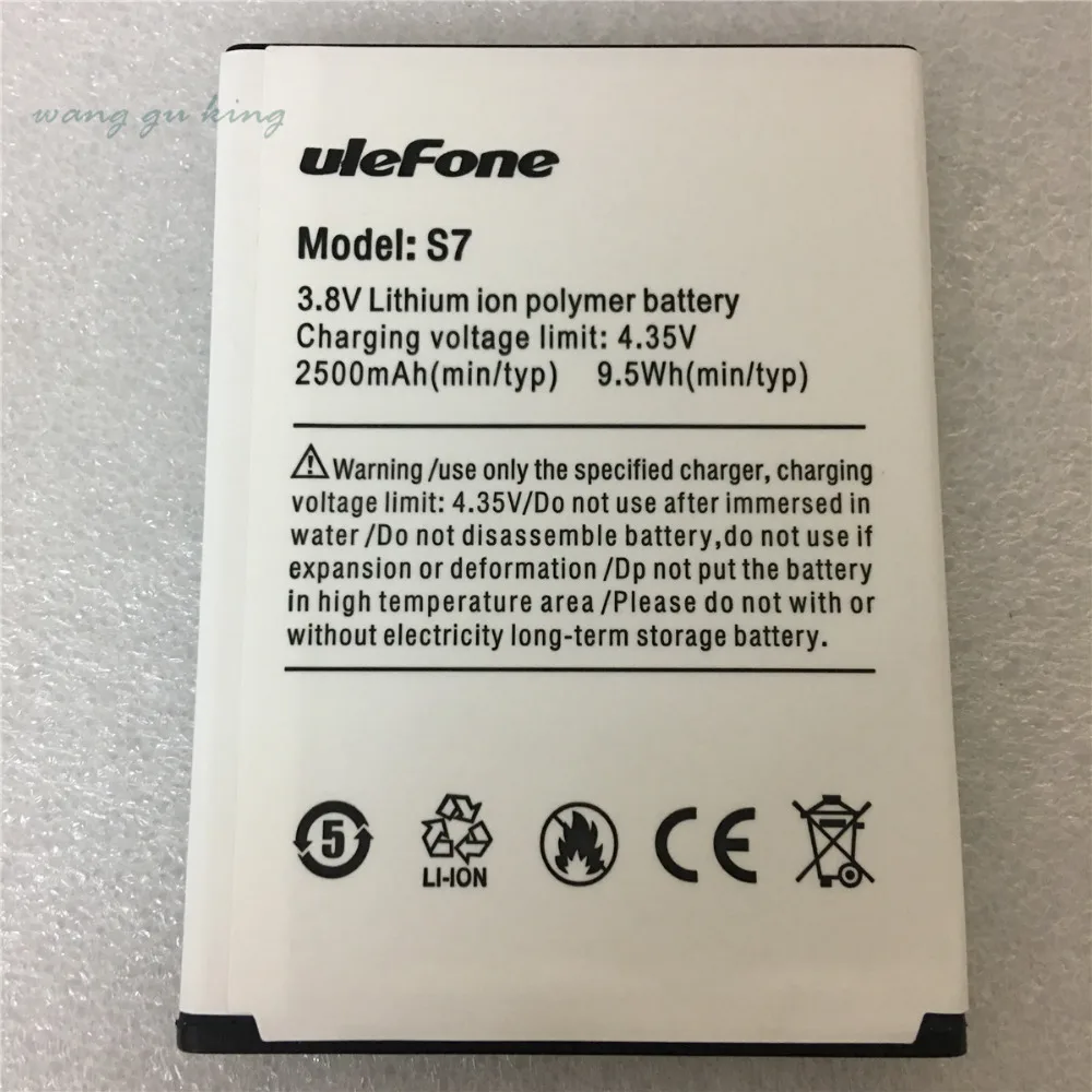 Mobilni telefon baterija Ulefone S7 2500mAh baterije Original baterija 5.0 cm Dolg čas pripravljenosti ulefone