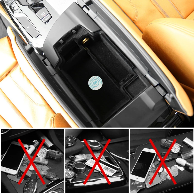 Mobilni Telefon Brezžično Polnjenje Centralne Armrest Škatla Za Shranjevanje Za Leto - Bmw X5 F15 / - X6 F16 F30 F31 F20 F21 2013-