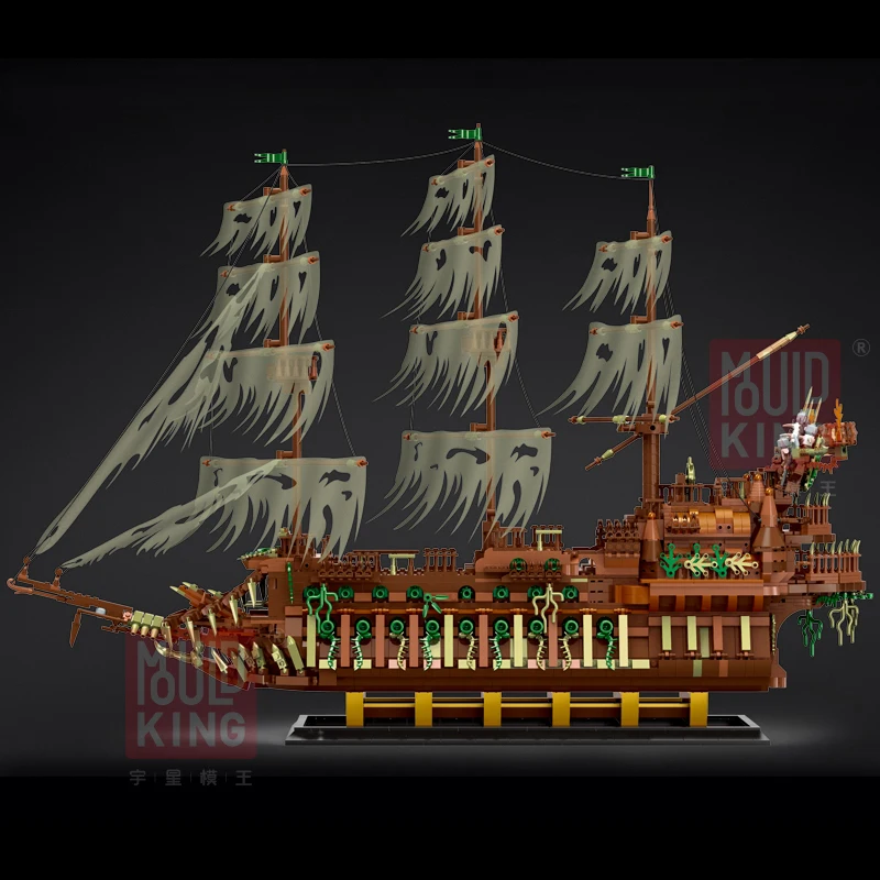 MOC Mesto Moive Serije Leteči Holandec Ladje Model gradniki Pirati Karibi Čoln Opeke Izobraževalne Otroci Igrače Fit 71042