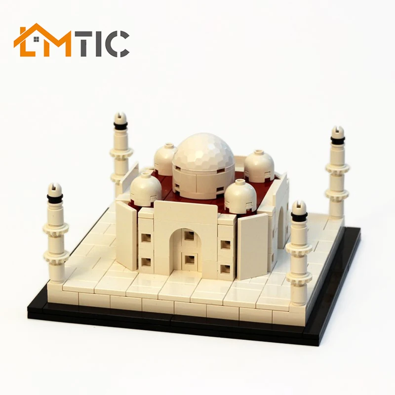 MOC mini Set Arhitekture Točke Taj Mahal Palace Model gradniki Diy Izobraževalne Svetovno znani Model zgradbe Darilo Otroci
