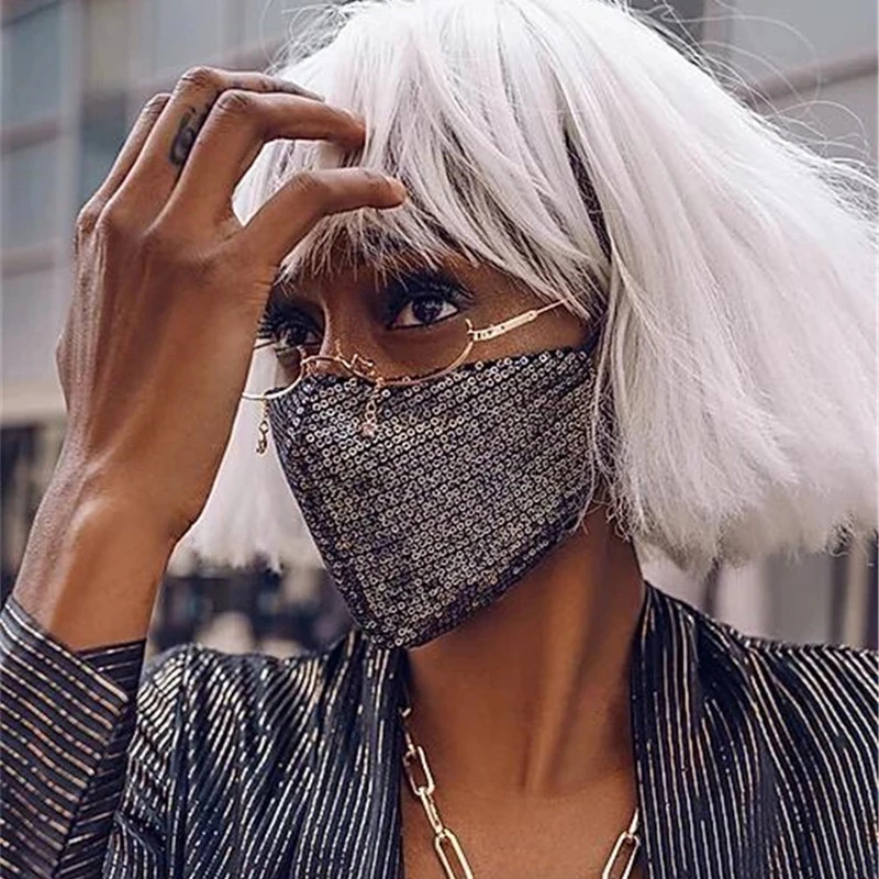 Moda Bleščica Masko Bombaž Anti-haze Maske Sije Stranka Dihanje Usta Kape Stroj Ponovno uporabiti Respirator za Prah sprednji Pokrov