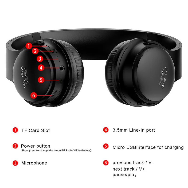 Moda Bluetooth 5.0 Slušalke z Mikrofonom z TV PC brezžični Prenos Glasbe Telefon Čelada Za PS4 Zabava Podpira TF kartice