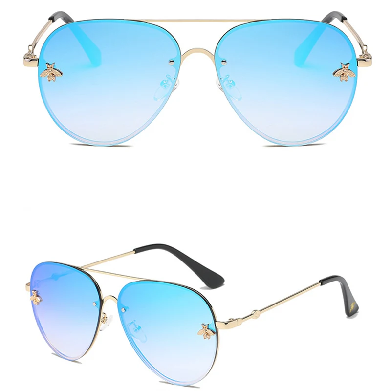 Moda dame sončna očala UV400 kovin, ovalni okvir čebel sončna očala klasična blagovno znamko, design športno vožnjo sončna očala