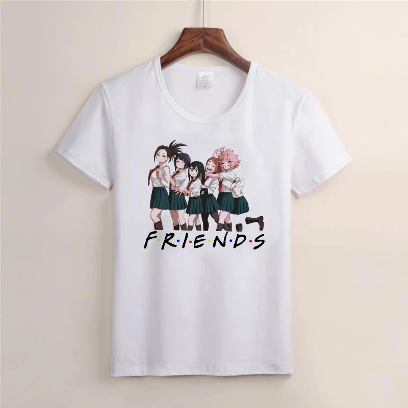 Moda Janpanese Anime T Srajce Moj Junak Univerzami Dekleta Natisnjeni T-Shirt Priložnostne Kratek Rokav Najboljši Prijatelji