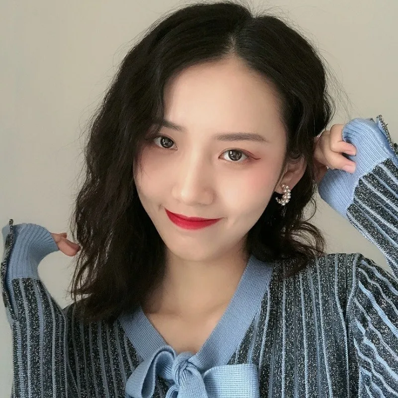 Moda Japonske in koreje Slog Hoop Uhani za Ženske Ročno Sladko Simulirani Pearl Krog Nakit Darila