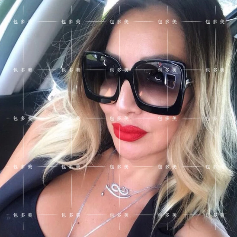 Moda luksuzne blagovne znamke polarizirana sončna očala ženske 2019 sunglass, sončna očala za ženske kvadratnih Veliki škatli sončna očala žensk TF0618