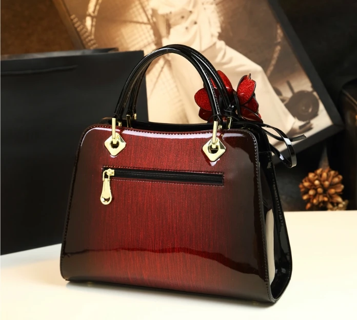 Moda luksuzni visoke kakovosti lakastega usnja ženske torbice znanih blagovnih znamk ženske večer sklopka messenger bag rdeča poroko totes