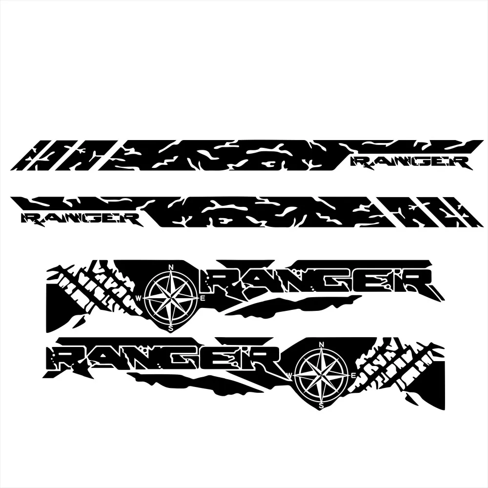 Moda opazila vrata avtomobila strani krilo trak grafični vinil nalepke za prtljažnik Ford Ranger pnevmatike grafični car dekoracija dodatna oprema