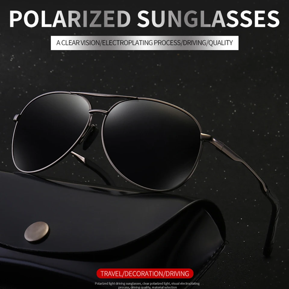 Moda Ovalne sončna Očala Moški Ženske Rjave Leče Polarizirana Pilotni sončna Očala Proti bleščanju Vožnje Očala UV400 Debelo