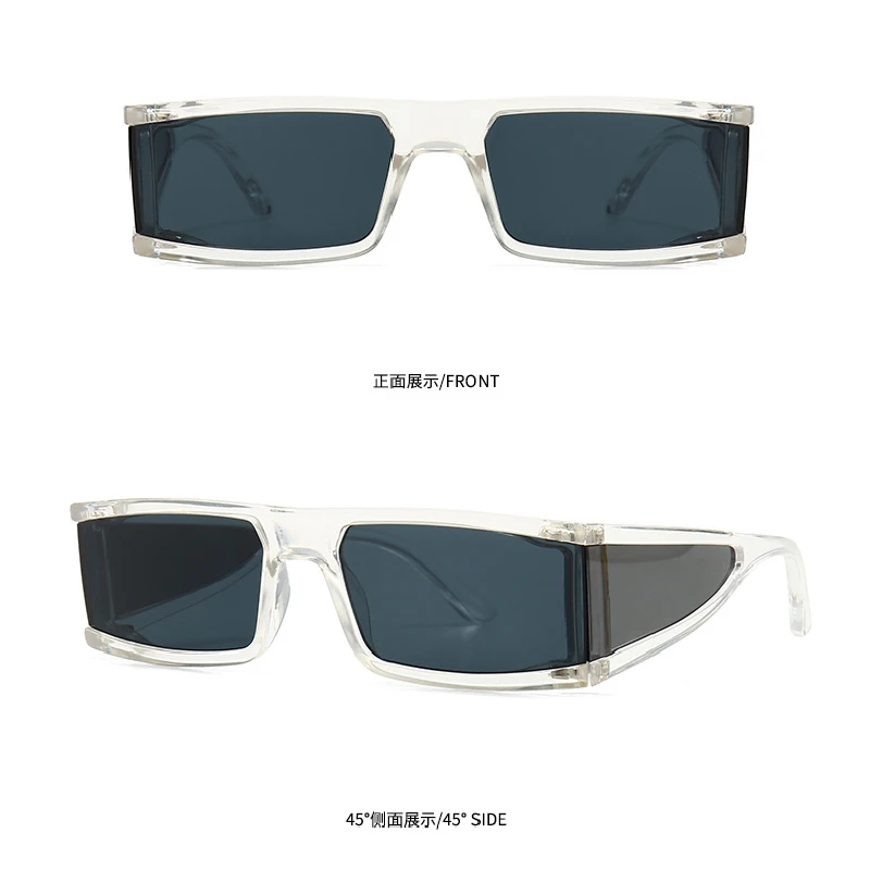 Moda Pravokotnik Mala sončna Očala Ženske 2020 Luksuzne blagovne Znamke Zrcalno Srebrna Črna Jasno Objektiv Enem Kosu Punk Moških Gafas Odtenki UV400
